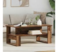 Coffee table Old wood engineered wood 90x50x40 cm low rectangular with shelf for