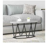 vidaXL Coffee Table Grey 80 x 40 x 40.5 cm Engineered Wood and Metal, Grey