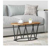 Coffee Table Oval Old Wood Engineered Wood & Metal Legs 80x40x40.5 cm UrbanStyle