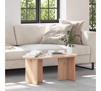Coffee Table Oval Solid Pine Natural Finish 80x39.5x35cm Modern Living Style