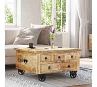 Vidaxl Coffee Table Rough Mango Wood 70X70X40 Cm