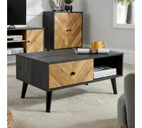 Dallas Herringbone 1 Drawer Coffee Table Unit Home Source Black One Size