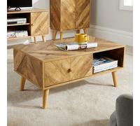 Dallas Herringbone 1 Drawer Coffee Table Unit Home Source Light Oak One Size