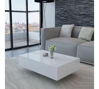 Coffee Table Rectangular High Gloss White MDF 115x55x31cm Modern SleekGlassTops