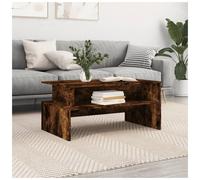 Coffee Table Rectangular Smoked Oak 90x55x42.5cm Engineered Wood Concealed Shelf
