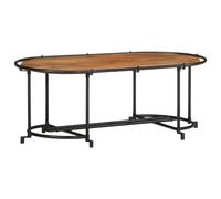 Coffee Table Rough Mango Wood & Black Iron 110x55x40 cm Brown Industrial Sturdy