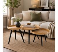 Coffee Table - Round - 3 Tier - Natural - Mango Wood