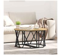 Coffee Table Round Artisan Oak 80x80x42cm Engineered Wood & Steel Modern Matte.