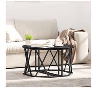 Coffee Table Round Black Oak 80x80x42 cm Engineered Wood Steel Frame Matte Small