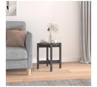Coffee Table Round Grey Solid Pinewood Ø 42.5 x 45 cm Compact Modern Scandi chic