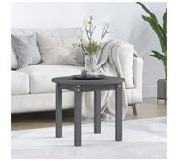Coffee Table Round Grey Solid Pinewood Ø55cm x 45cm Untreated Modern Stylish