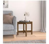 Coffee Table Round Honey Brown Solid Pinewood Ø52.5 x45 cm Rustic Living Compact