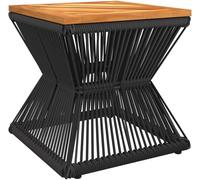 vidaXL Coffee Table with Wire Base Side End Table Black Solid Wood Acacia