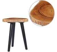 Coffee Table Round Side Solid Teak Tabletop Mango Wood Legs Living Room Handmade