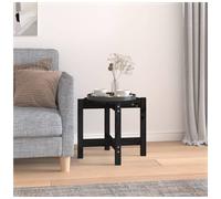 Coffee Table Round Solid Pinewood Black Ø 52.5 x 45 cm Modern Rustic Accent Eco