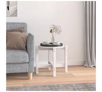 Vidaxl Coffee Table White Ø 52.5X45 Cm Solid Wood Pine, White
