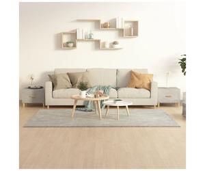 Coffee Table Set 2pc Concrete Grey 50x50x40cm Modern Engineered& Eucalyptus Wood