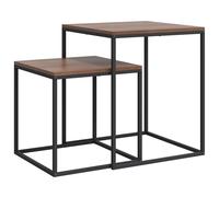 vidaXL 2x Coffee Table Set Engineered Wood and Metal Nightstand Nesting Table