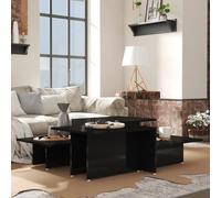 vidaXL Coffee Tables 2 pcs High Gloss Black 111.5x50x33 cm Engineered Wood