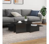 Coffee Table Set High Gloss Black Engineered Wood 111.5x50x33cm Twin Modern Home
