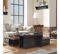 Coffee Table Set High Gloss Grey Chipboard 111.5x50x33 cm 2pcs Modern HomeDecor