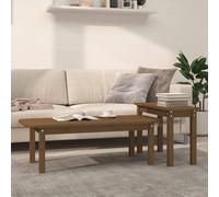 Coffee Table Set Honey Brown Solid Pine 110x50 & 70x30cm Compact Pair