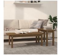 Coffee Table Set Honey Brown Solid Pinewood 110x50x35 & 70x30x45 cm Nesting Home