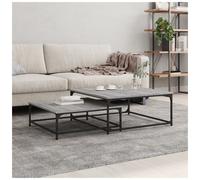 Coffee Table Set Nestable Grey Sonoma Engineered Wood Steel 80x80x35/70x70x25cm