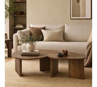 Coffee Table - Set of 2 - Abstract - Natural - Mango Wood