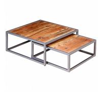 Coffee Table Set Side End Table Accent Table 2 Piece Solid Acacia Wood vidaXL