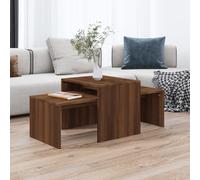 Coffee Table Set Smoked Oak Engineered Wood 100x48x40cm 2-Piece Nesting