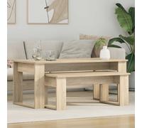 Coffee Table Set Sonoma Oak 100x50x42cm Engineered Wood Modern Rectangular Dual