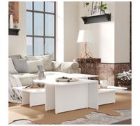 vidaXL Coffee Tables 2 pcs White 111.5x50x33 cm Engineered Wood, White