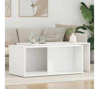 Coffee Table Set White Engineered Wood Rectangular 90x48x40cm Modern Stylish 2pc