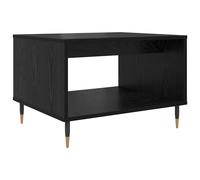 Coffee Table Black Oak 60x50x40cm Engineered Wood Industrial Matte Iron Legs New