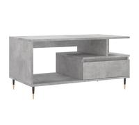 Coffee Table Concrete Grey Engineered Wood 90x49x45 cm 3-Storage Modern Drawer