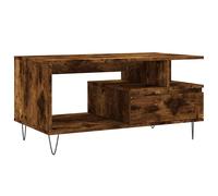 vidaXL Coffee Table Smoked Oak 90x49x45 cm Engineered Wood - Brown, Brown