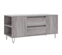 Coffee Table Grey Sonoma 102x44.5x50 cm Engineered Wood Metal Legs with drawers