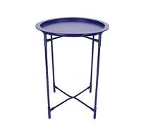 Coffee Table Side Table Folding Tray Metal Side Table, Round End Table Sofa Small Accent Foldable Table, Round End Table Tray, Next to Sofa Table, Snack Table for Living Room and Bed Room for Living R