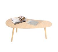Coffee Table,Side Table,Low Oval Mid Century Modern Tea Tables Minimalist Display Centre Table for dining room kitchen office lounge and living room with Elliptical Shape 100x 50x 41 cm Wooden Color