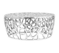 Coffee Table Silver Casted Aluminium 70x30cm Polished Hollow Modern Accent Chic
