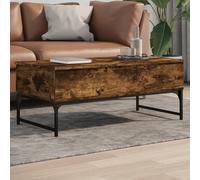 Coffee Table Smoked Oak 100x50x40 cm Engineered Wood and Metal Berkfield Home Brown One Size