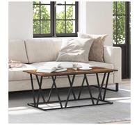 Coffee Table Smoked Oak 100x50x40cm Engineered Wood Metal Frame Modern for Home