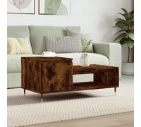 Coffee Table Smoked Oak 100x50x45 cm Engineered Wood Berkfield Home Brown One Size