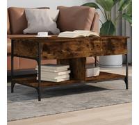 Coffee Table Smoked Oak 100x50x50 cm Engineered Wood and Metal Berkfield Home Brown One Size