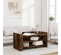 Coffee Table Smoked Oak 100x50x50 cm Engineered Wood Berkfield Home Brown One Size