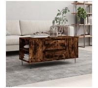 Coffee Table Smoked Oak 102x44.5x50cm Engineered Wood Drawer 6-Storage Modern UK