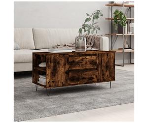 Coffee Table Smoked Oak 102x44.5x50cm Engineered Wood Drawer 6-Storage Modern UK