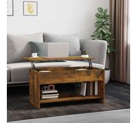 Coffee Table Smoked Oak 102x50x52.5 cm Engineered Wood