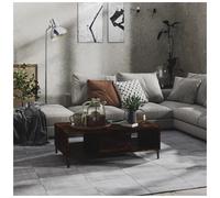 Coffee Table Smoked Oak 103.5x60x35 cm Engineered Wood Metal Modern with Shelf